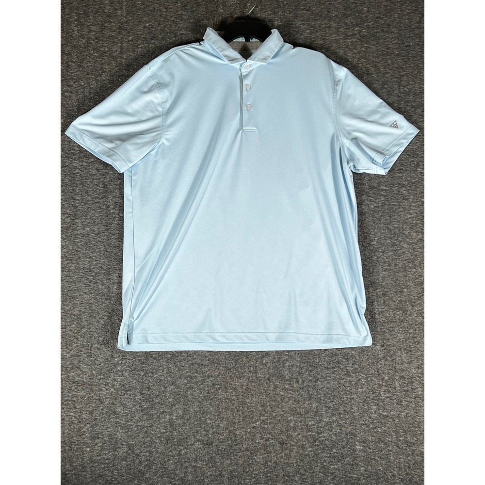 MAELREG Mens Performance Polo Shirt Light Blue Short Sleeve Size XL Golf Casual
